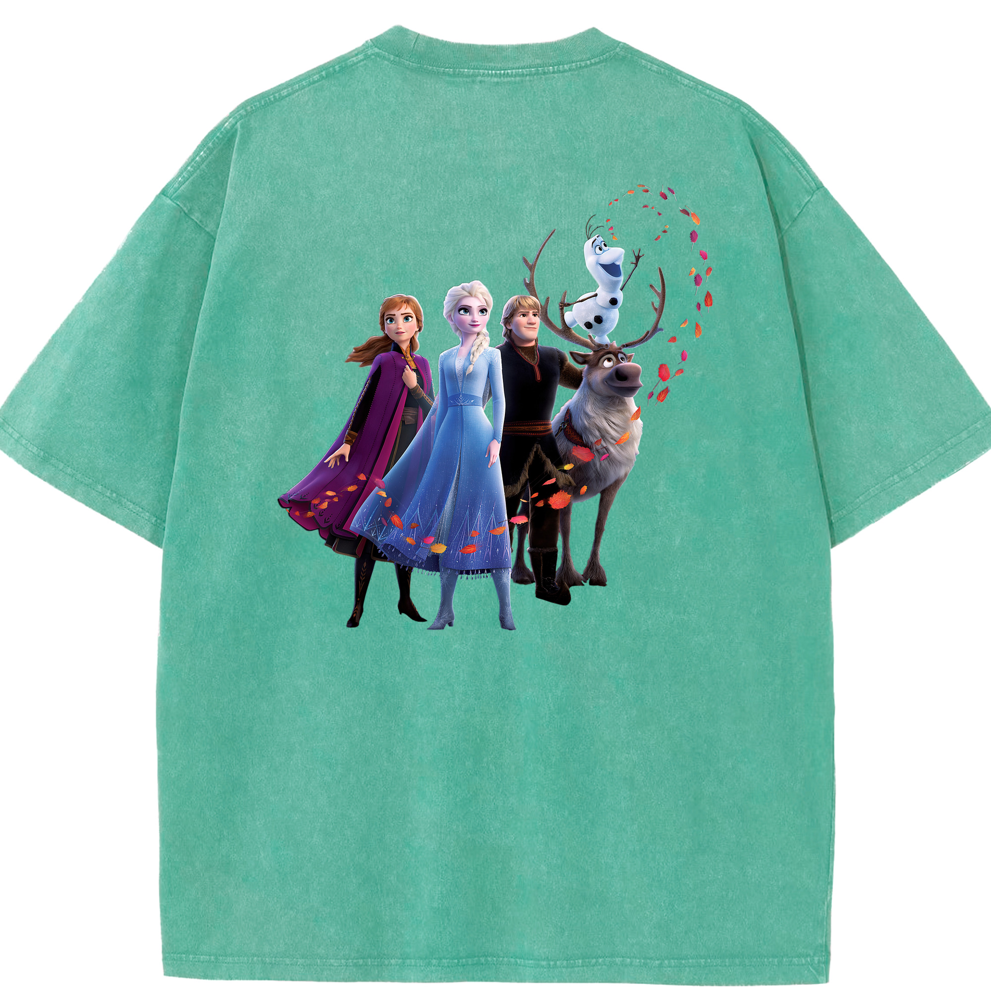 （画像用） アナと雪の女王 アンナ エルサ Frozen Anna Elsa 綿100% ヴィンテージ風 半袖Tシャツ（背面プリント）